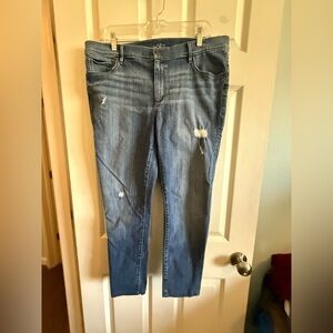 LOFT Distressed Light Blue Skinny Jeans